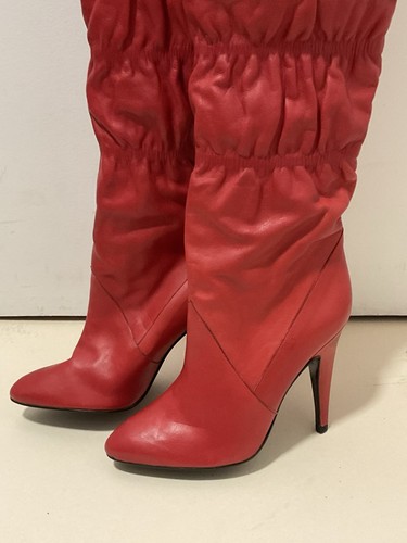 Cuissarde cuir rouge - cuir,